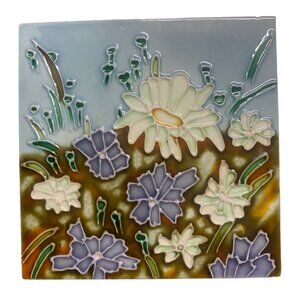 Wall Art Tile Flower 4x4 Decorative Ceramic New Backsplash Gift Kitchen